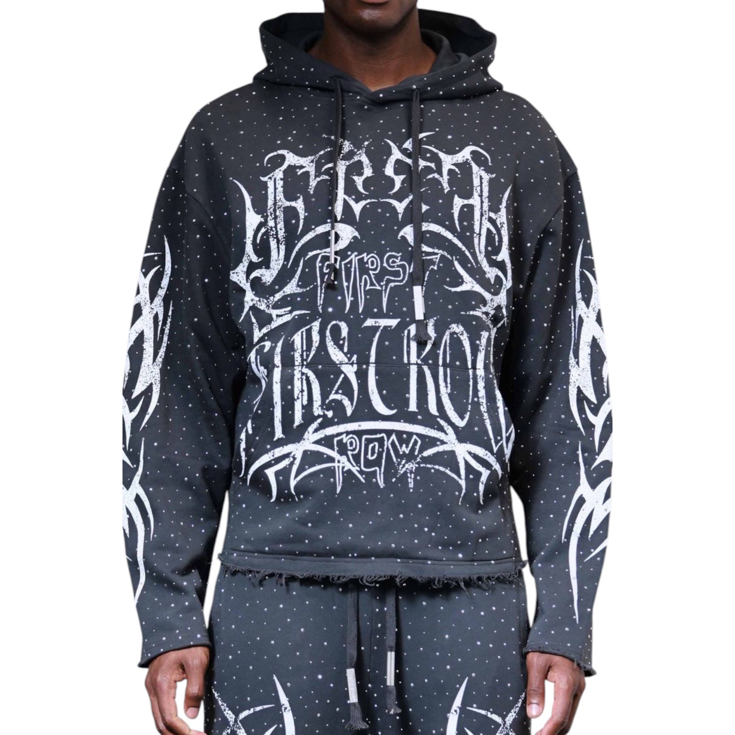 FIRST ROW: Tribal Studded Hoodie FRF2507